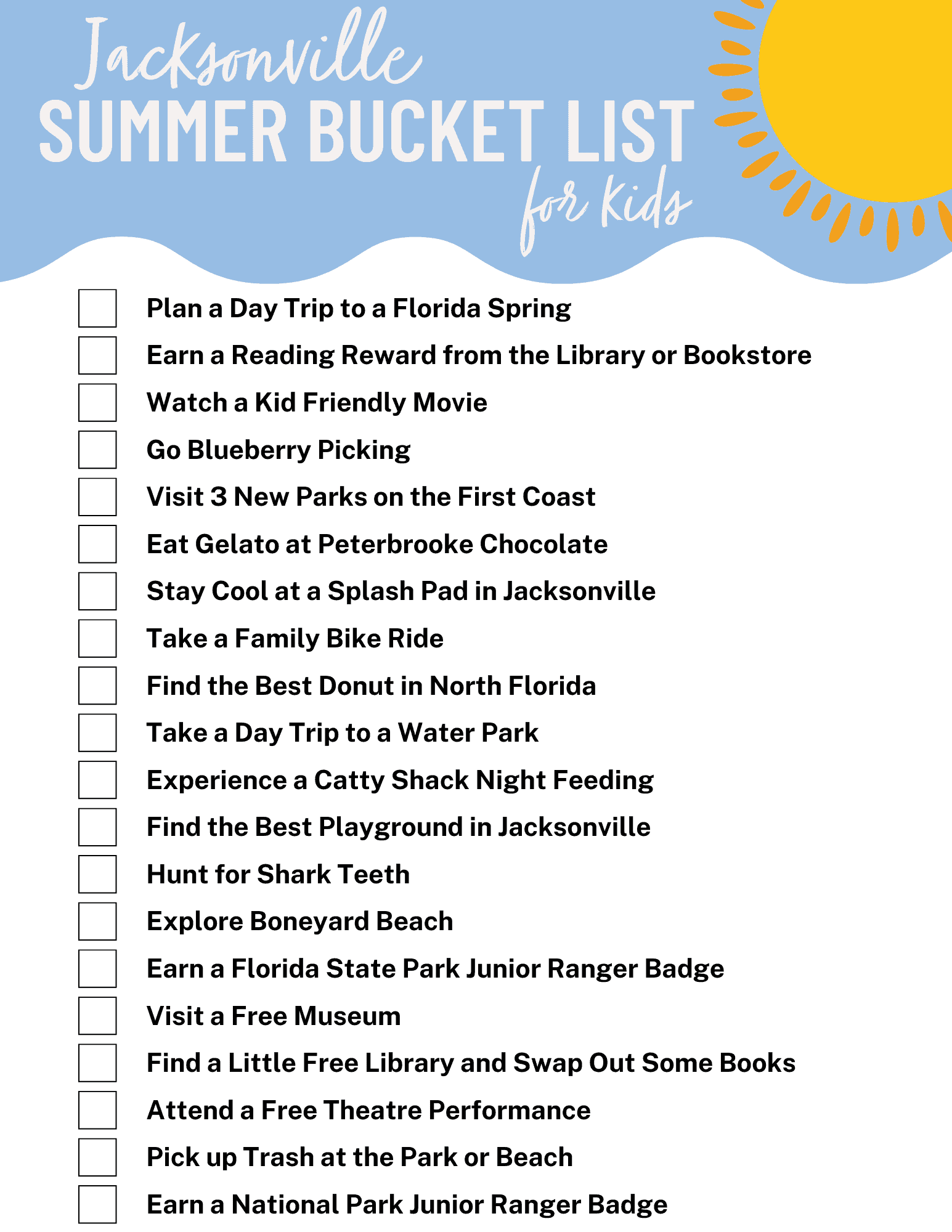 Jacksonville Summer Bucket List: 20 Things to Keep Kids Busy ...