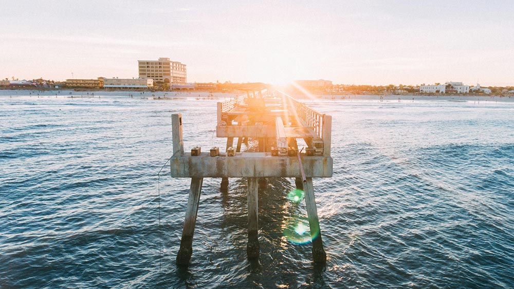 Damaged Jacksonville Pier after Hurricane